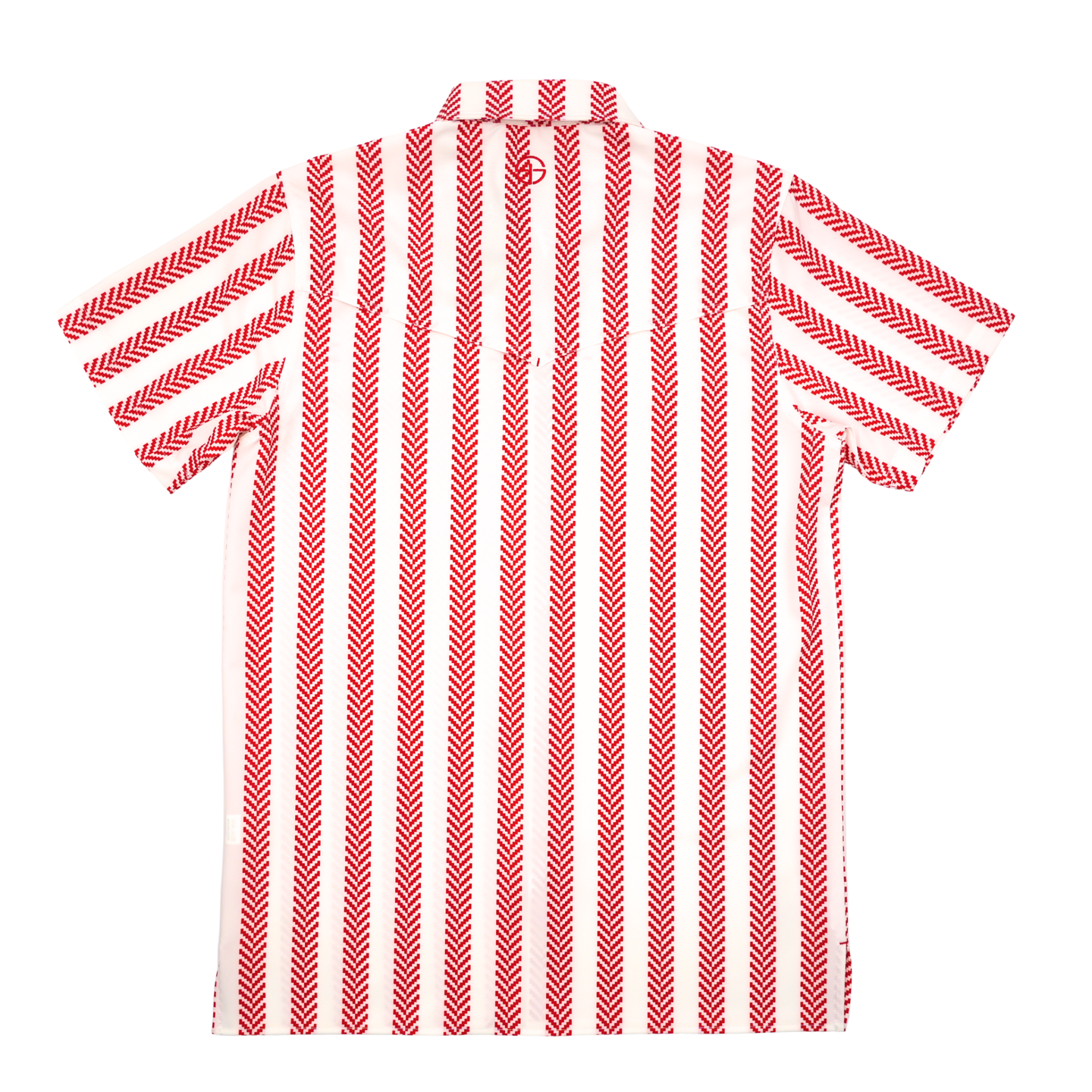 San Jac Men's Short Sleeve Performance Shirt - Red Stripe