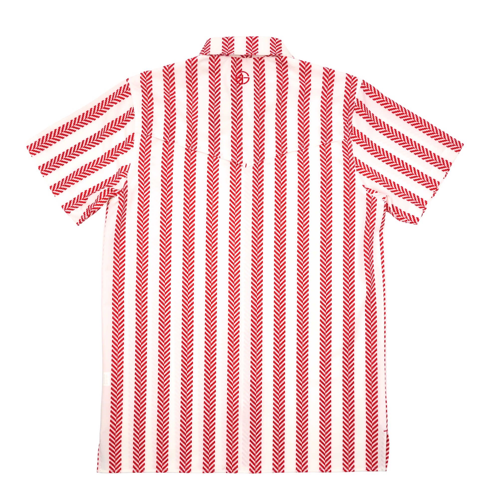 San Jac Men's Short Sleeve Performance Shirt - Red Stripe-Short Sleeve Shirt-San Jac Outdoors