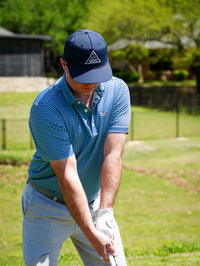San Jac Men's Short Sleeve Performance Shirt - Navy Striped