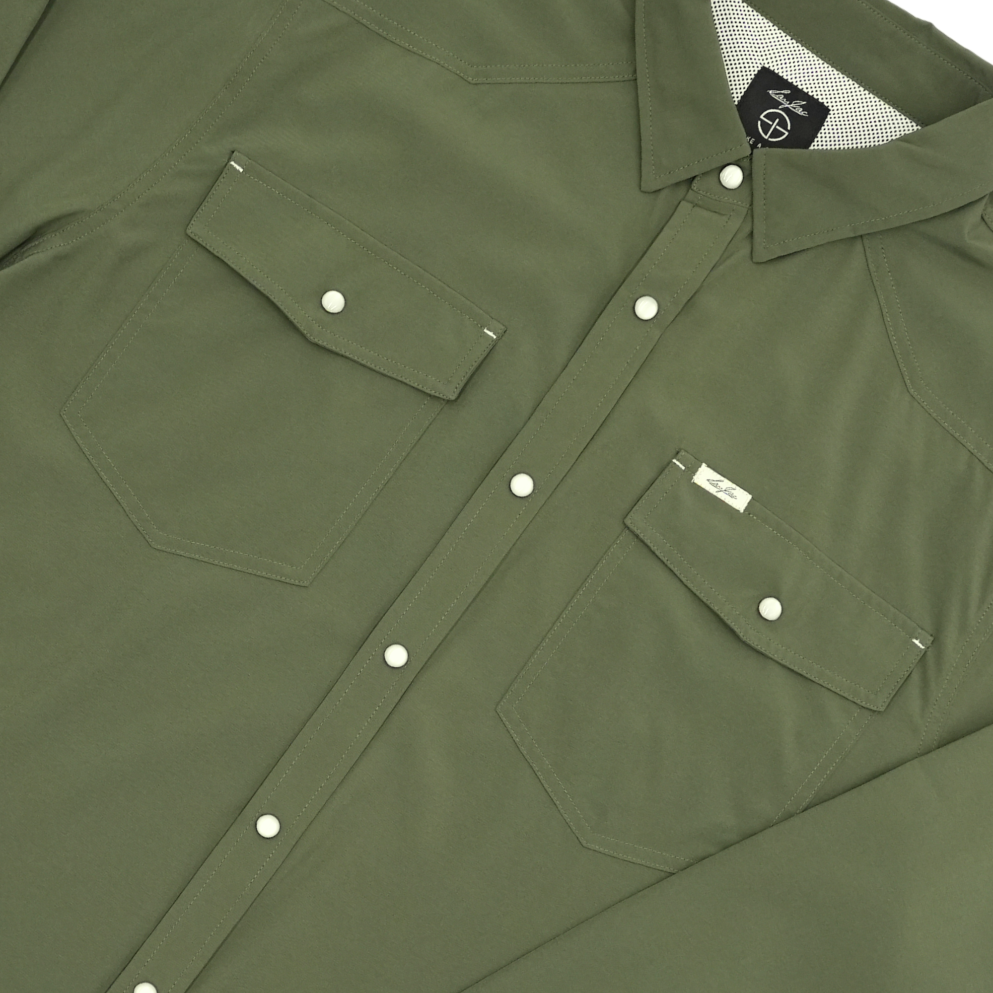 San Jac Men's Long Sleeve Performance Shirt - Olive Green
