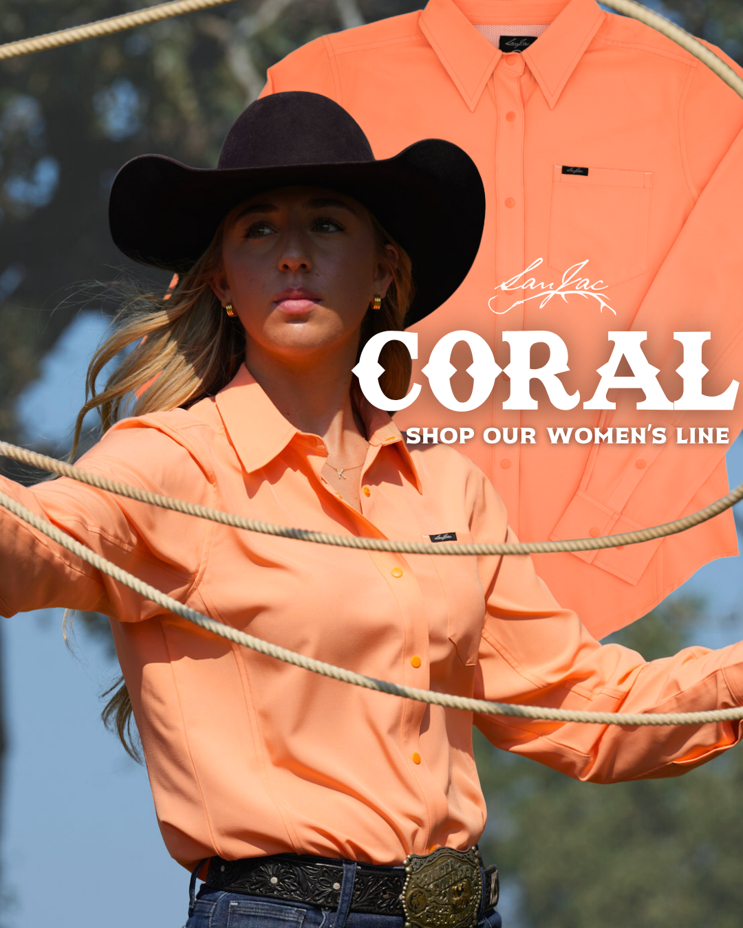 San Jac Women's Long Sleeve Performance Shirt - Coral
