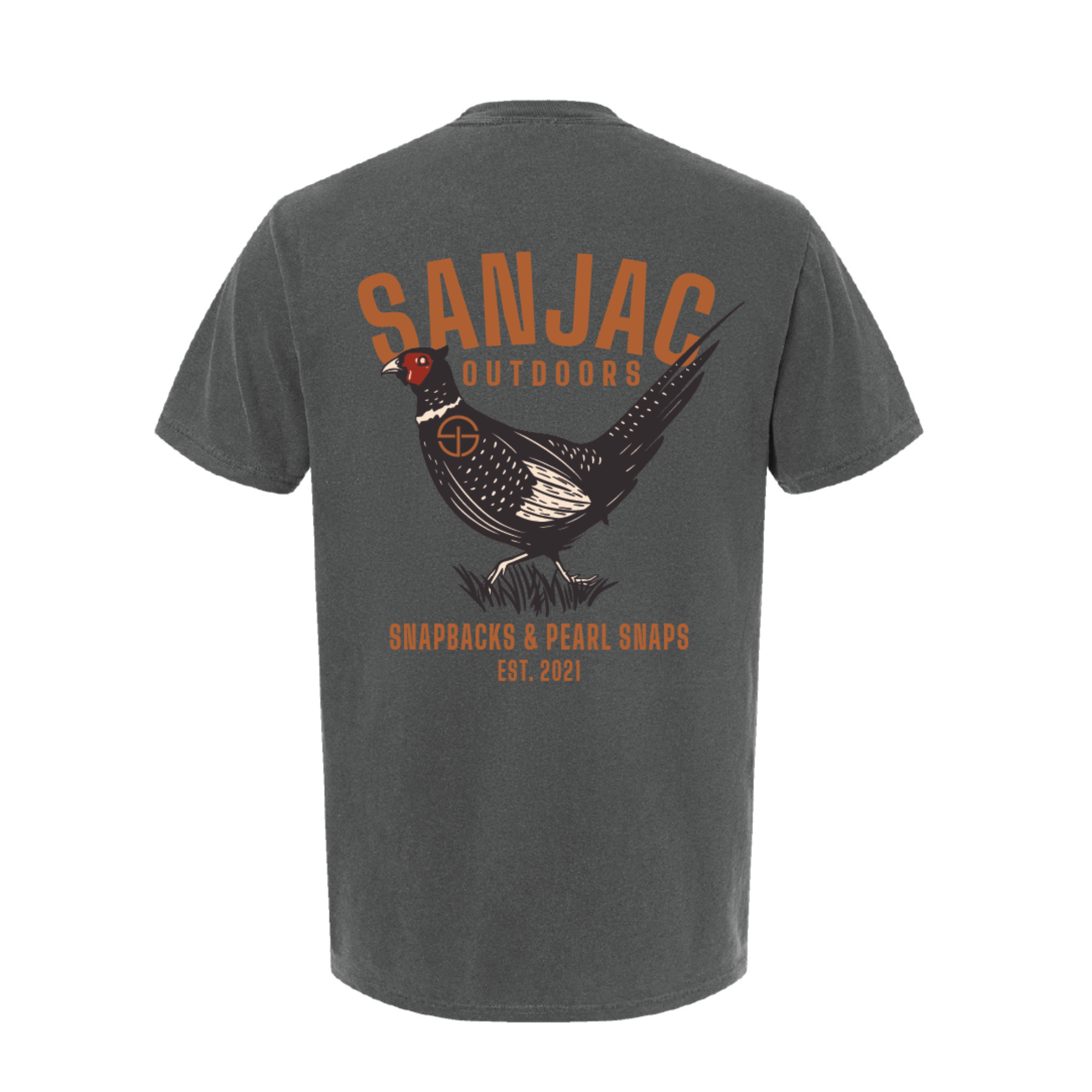 San Jac Pheasant T-Shirt - Charcoal Grey