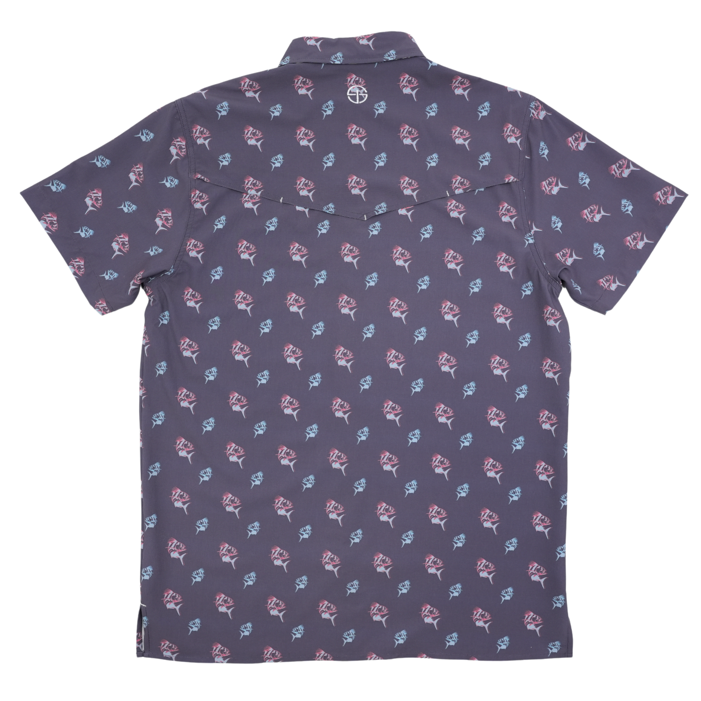 San Jac Men's Short Sleeve Performance Shirt - Rooster Fish