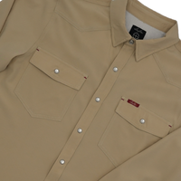 San Jac Youth Long Sleeve Performance Shirt - Cowboy Khaki-Long Sleeve Shirt-San Jac Outdoors