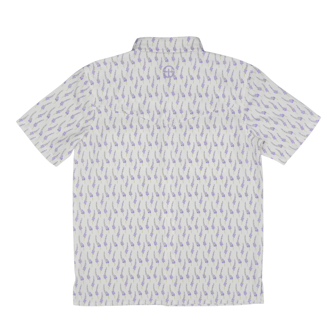 San Jac Youth Short Sleeve Performance Pearl Snap Shirt - Lone Star Bloom