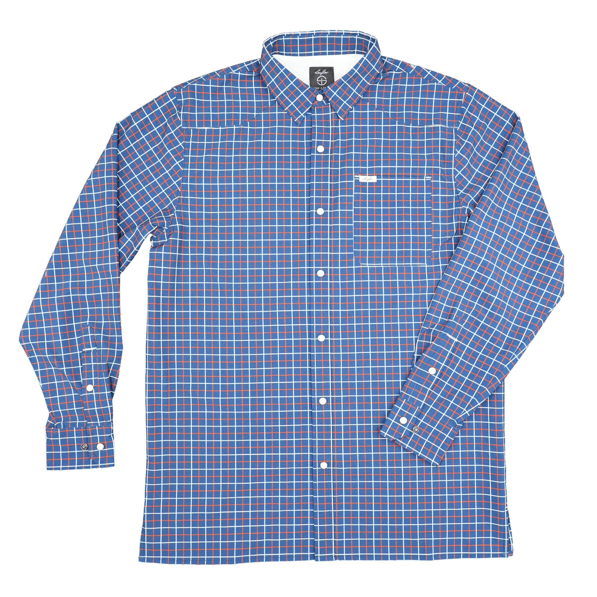 San Jac Men's Long Sleeve Performance Shirt - Grid