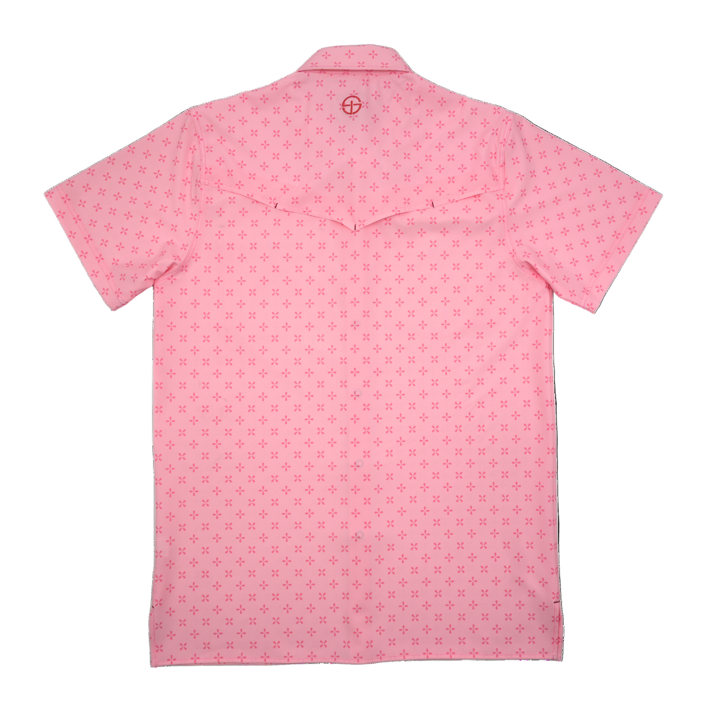 San Jac Men’s Short Sleeve Performance Pearl Snap - Pink