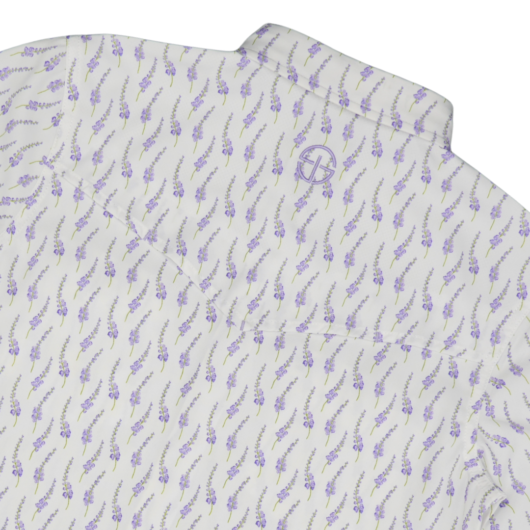 San Jac Youth Short Sleeve Performance Pearl Snap Shirt - Lone Star Bloom
