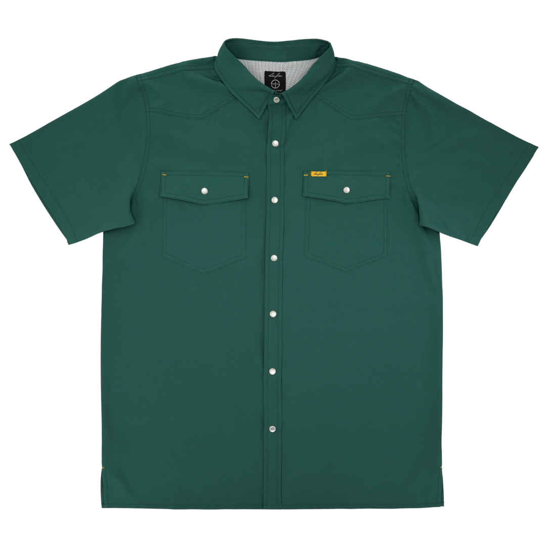 San Jac Men's Short Sleeve Performance Pearl Snap Shirt - The Master's