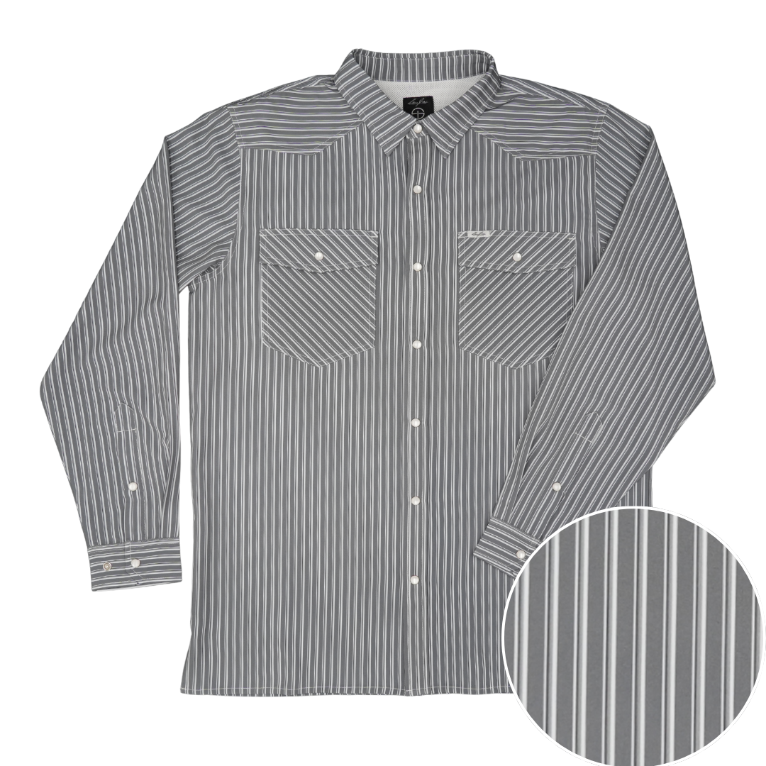 San Jac Men's Long Sleeve Performance Pearl Snap Shirt - The Paw Paw