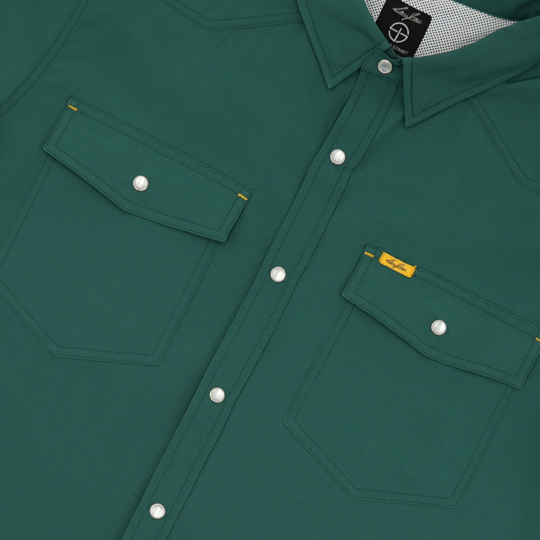 San Jac Men's Short Sleeve Performance Pearl Snap Shirt - The Master's
