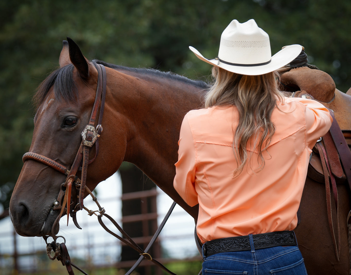 San Jac Women's Long Sleeve Performance Shirt - Coral