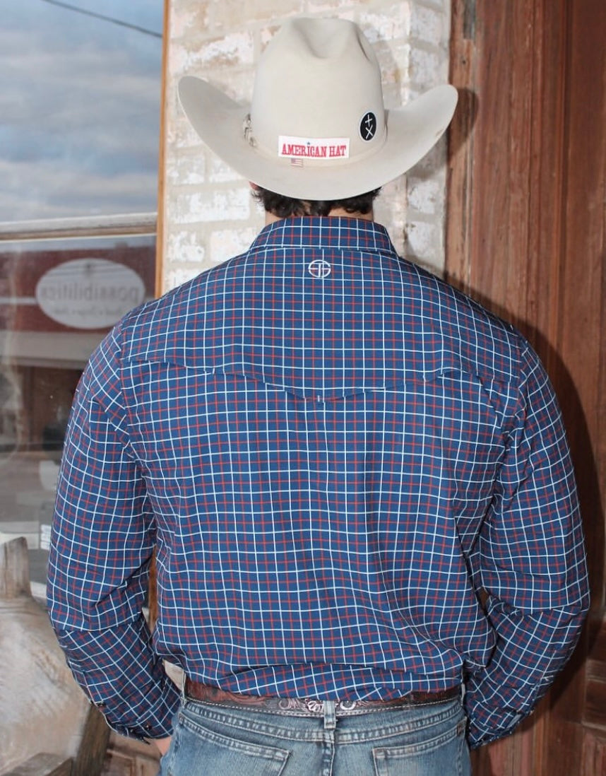 San Jac Men's Long Sleeve Performance Shirt - Grid-Long Sleeve Shirt-San Jac Outdoors