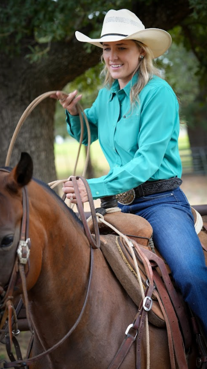 San Jac Women's Long Sleeve Performance Shirt - Teal