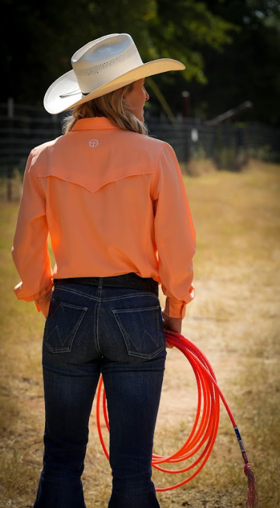 San Jac Women's Long Sleeve Performance Shirt - Coral
