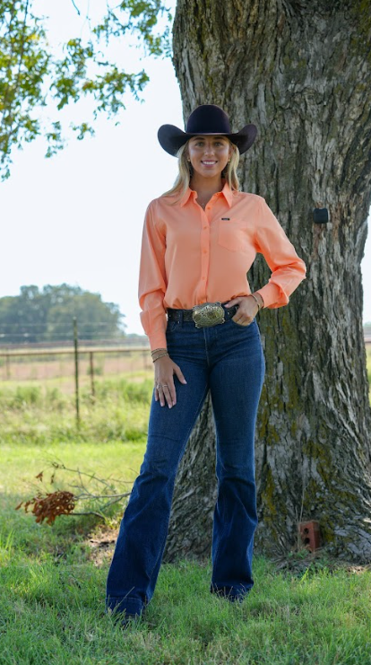 San Jac Women's Long Sleeve Performance Shirt - Coral