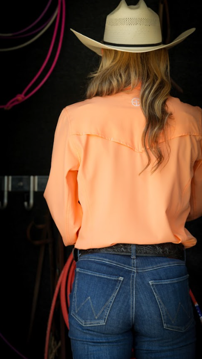 San Jac Women's Long Sleeve Performance Shirt - Coral