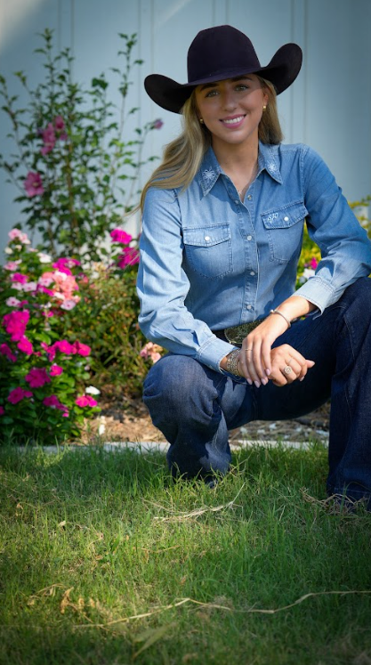 San Jac Women's Long Sleeve Denim Shirt - Dark Wash