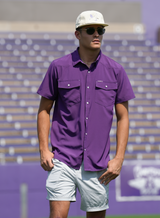 San Jac Men's Short Sleeve Performance Shirt - Purple-Short Sleeve Shirt-San Jac Outdoors