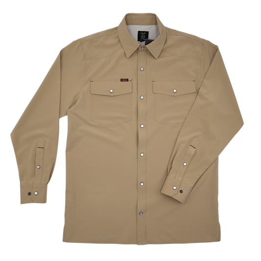 San Jac Youth Long Sleeve Performance Shirt - Cowboy Khaki