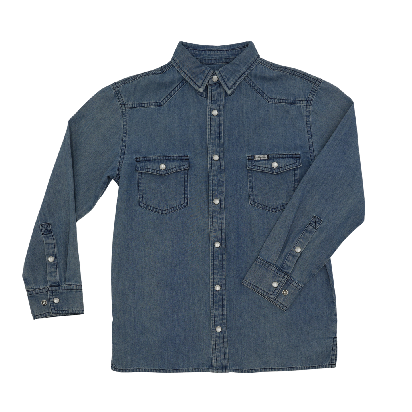 San Jac Youth Long Sleeve Denim Shirt - Dark Wash